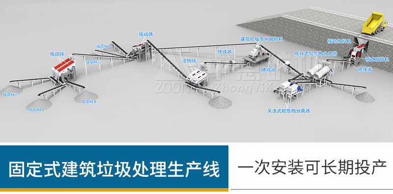 固定式建筑垃圾处理生产线